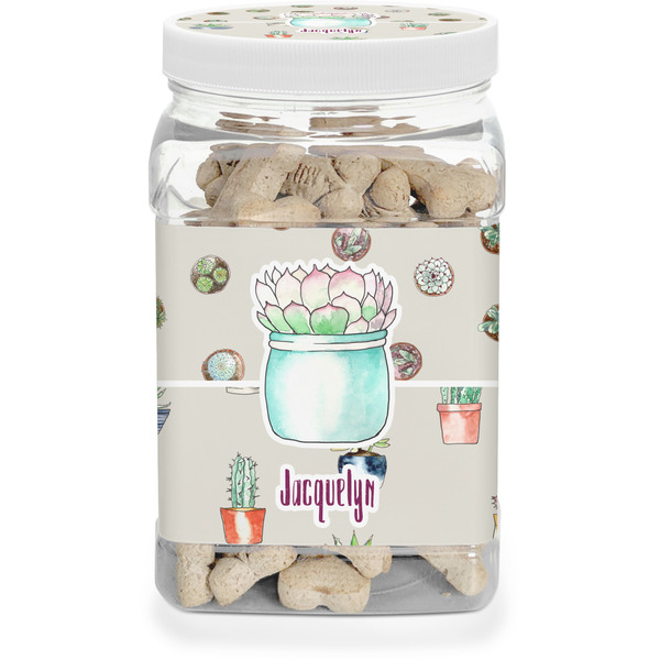 Custom Cactus Dog Treat Jar (Personalized)