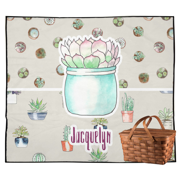 Custom Cactus Outdoor Picnic Blanket (Personalized)