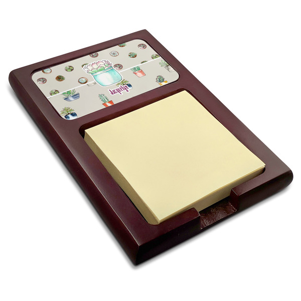 Custom Cactus Red Mahogany Sticky Note Holder (Personalized)