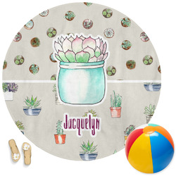 Cactus Round Beach Towel (Personalized)