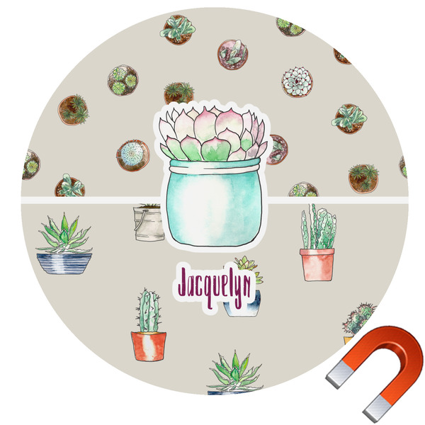 Custom Cactus Round Car Magnet - 10" (Personalized)