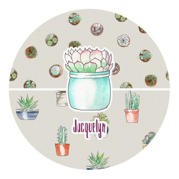 Custom Cactus Round Decal - Large (Personalized)