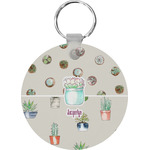 Cactus Round Plastic Keychain (Personalized)