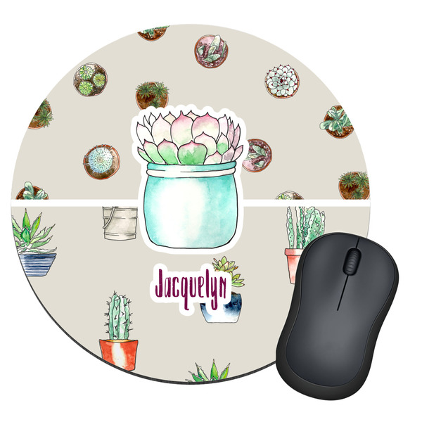 Custom Cactus Round Mouse Pad (Personalized)