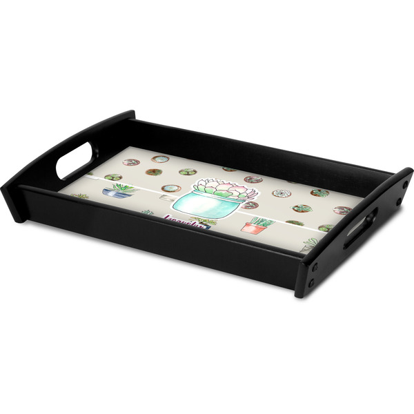 Succulents Serving Tray Black - Corner