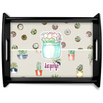 Cactus Black Wooden Tray - Large (Personalized)