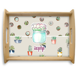 Cactus Natural Wooden Tray - Large (Personalized)
