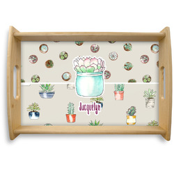 Cactus Natural Wooden Tray - Small (Personalized)