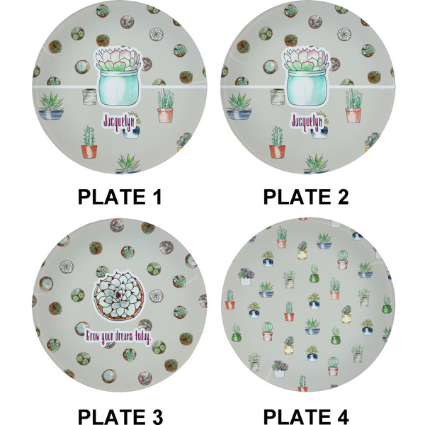 Succulents Set of Appetizer / Dessert Plates (Approval)