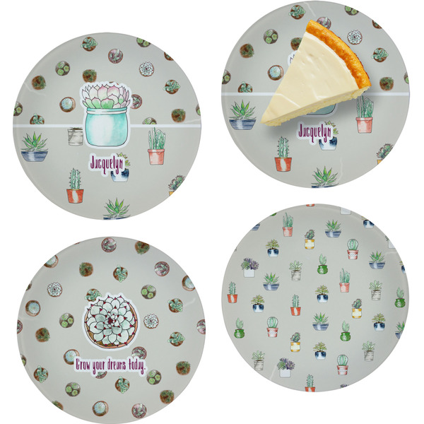 Succulents Set of Appetizer / Dessert Plates