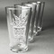 Cactus Set of Four Engraved Pint Glasses - Set View