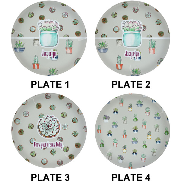 Succulents Set of Lunch / Dinner Plates (Approval)