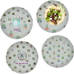 Cactus Set of 4 Glass Lunch / Dinner Plate 10" (Personalized)