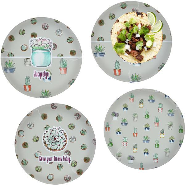 Succulents Set of Lunch / Dinner Plates