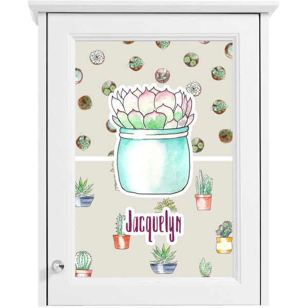 Succulents Single White Cabinet Decal