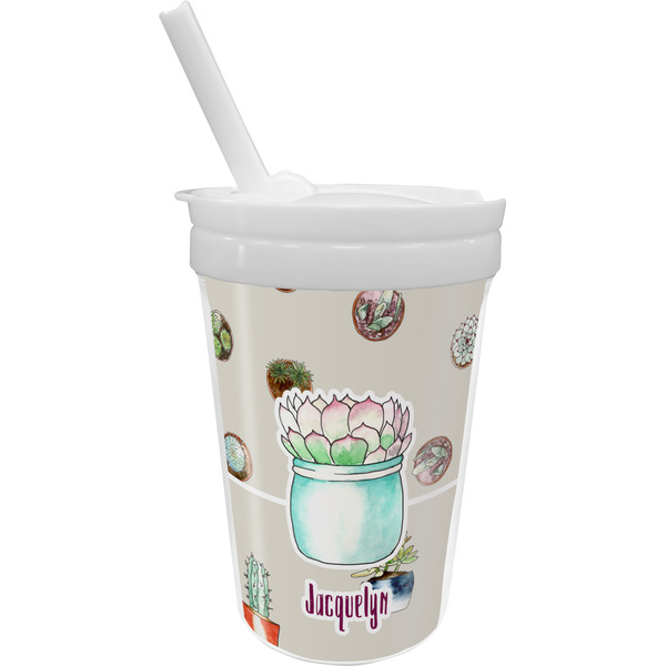 Custom Cactus Sippy Cup with Straw (Personalized)
