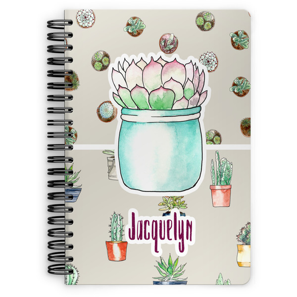 Custom Cactus Spiral Notebook - 7x10 w/ Name or Text