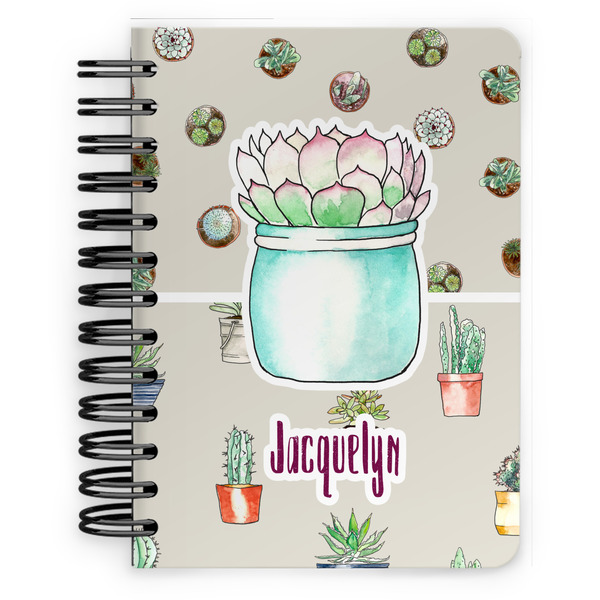 Custom Cactus Spiral Notebook - 5x7 w/ Name or Text