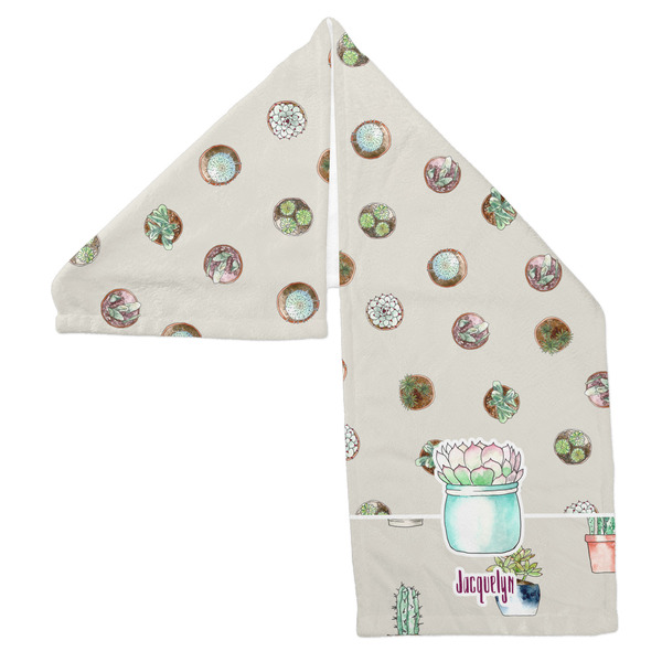 Succulents Sports Towel Folded - Both Sides Showing