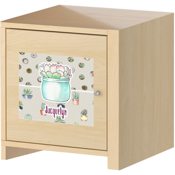 Succulents Square Wall Decal on Wooden Cabinet