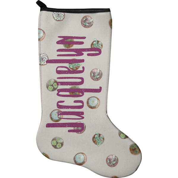 Custom Cactus Holiday Stocking - Neoprene (Personalized)