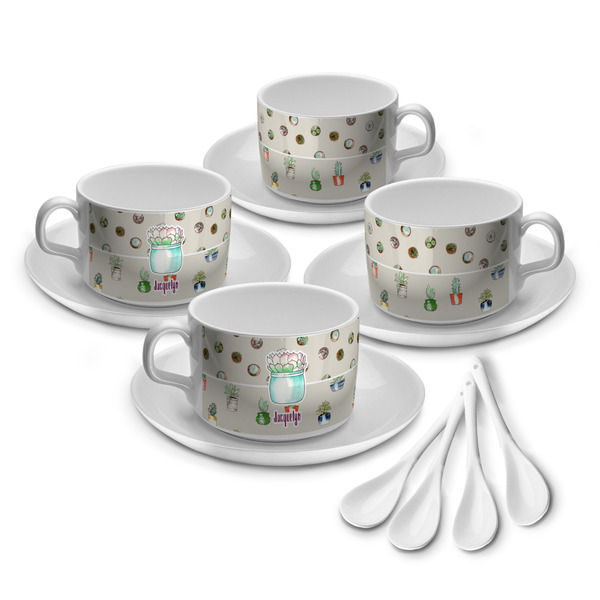 Custom Cactus Tea Cup - Set of 4 (Personalized)