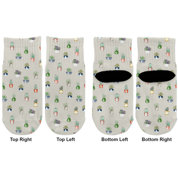 Succulents Toddler Ankle Socks - Double Pair - Front and Back - Apvl
