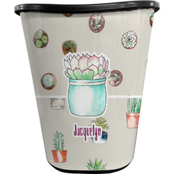 Cactus Waste Basket - Single Sided (Black) (Personalized)