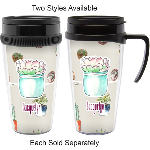 Succulents Travel Mugs - with & without Handle