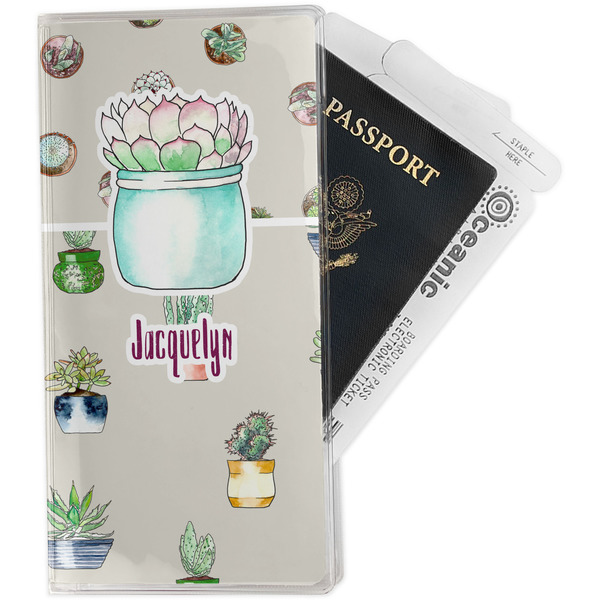 Custom Cactus Travel Document Holder