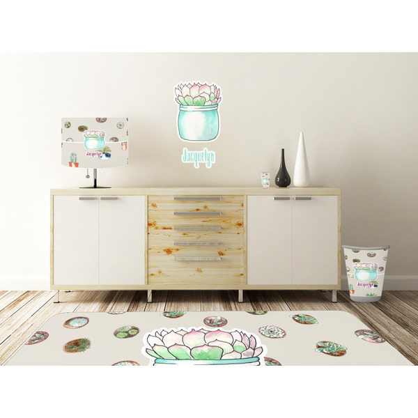 Succulents Wall Graphic Decal Wooden Desk