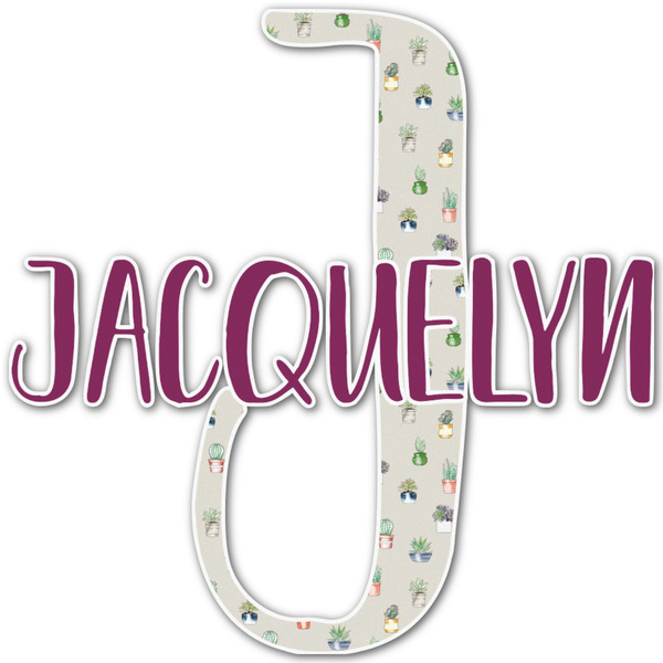 Custom Cactus Name & Initial Decal - Up to 12"x12" (Personalized)