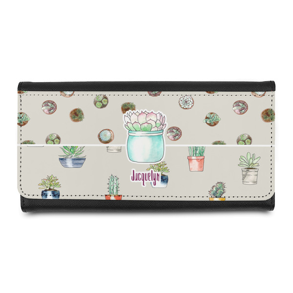 Custom Cactus Leatherette Ladies Wallet (Personalized)
