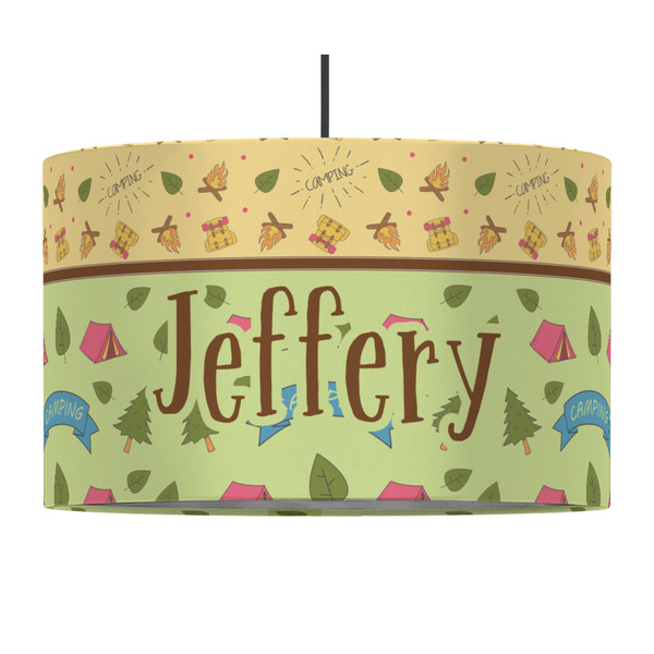Summer Camping 12" Drum Lampshade - PENDANT (Fabric)
