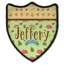 Summer Camping Iron On Shield Patch B w/ Name or Text