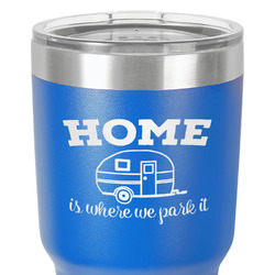 Summer Camping 30 oz Stainless Steel Tumbler - Royal Blue - Double-Sided (Personalized)