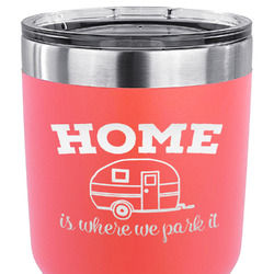 Summer Camping 30 oz Stainless Steel Tumbler - Coral - Single Sided