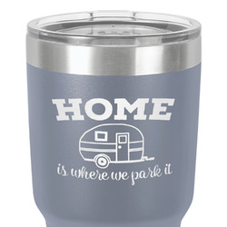 Summer Camping 30 oz Stainless Steel Tumbler - Grey - Single-Sided
