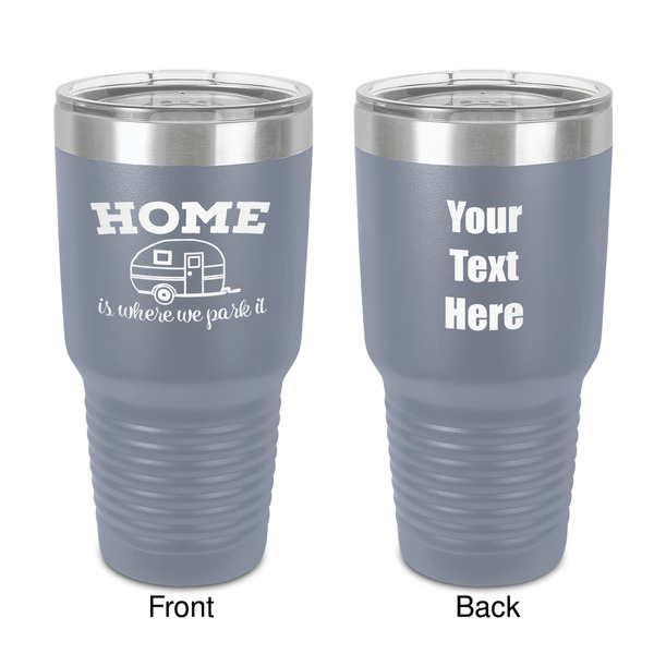 Custom Summer Camping 30 oz Stainless Steel Tumbler - Grey - Double-Sided (Personalized)