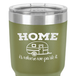 Summer Camping 30 oz Stainless Steel Tumbler - Olive - Double-Sided (Personalized)