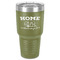 Summer Camping 30 oz Stainless Steel Tumbler - Olive - Single-Sided
