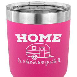 Summer Camping 30 oz Stainless Steel Tumbler - Pink - Single Sided