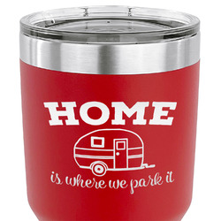 Summer Camping 30 oz Stainless Steel Tumbler - Red - Double Sided (Personalized)