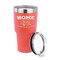 Summer Camping 30 oz Stainless Steel Ringneck Tumblers - Coral - LID OFF