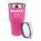 Summer Camping 30 oz Stainless Steel Ringneck Tumblers - Pink - LID OFF