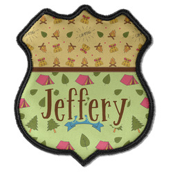 Summer Camping Iron On Shield Patch C w/ Name or Text