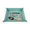Summer Camping 6" x 6" Teal Leatherette Snap Up Tray - STYLED