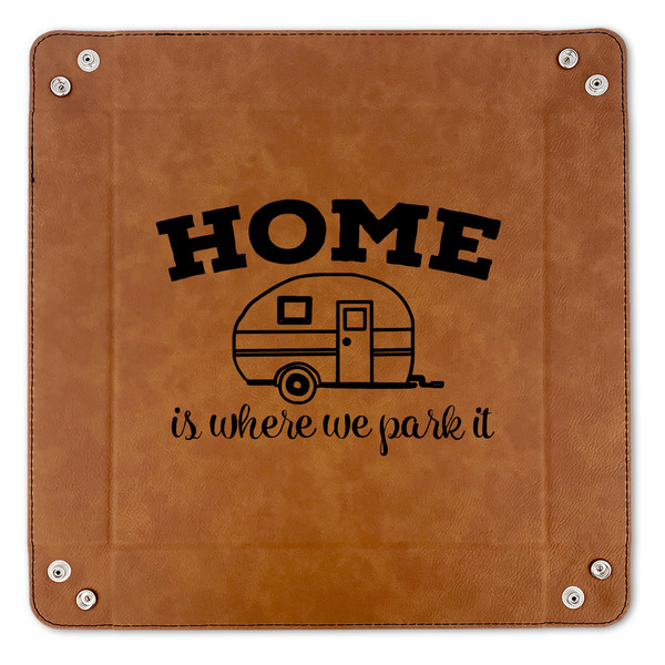 Summer Camping 9" x 9" Leatherette Snap Up Tray - APPROVAL (FLAT)