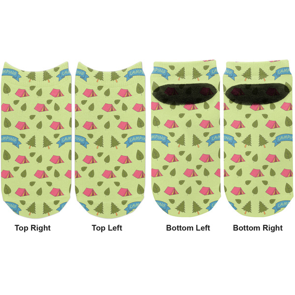 Summer Camping Adult Ankle Socks - Double Pair - Front and Back - Apvl