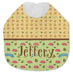 Summer Camping Jersey Knit Baby Bib w/ Name or Text